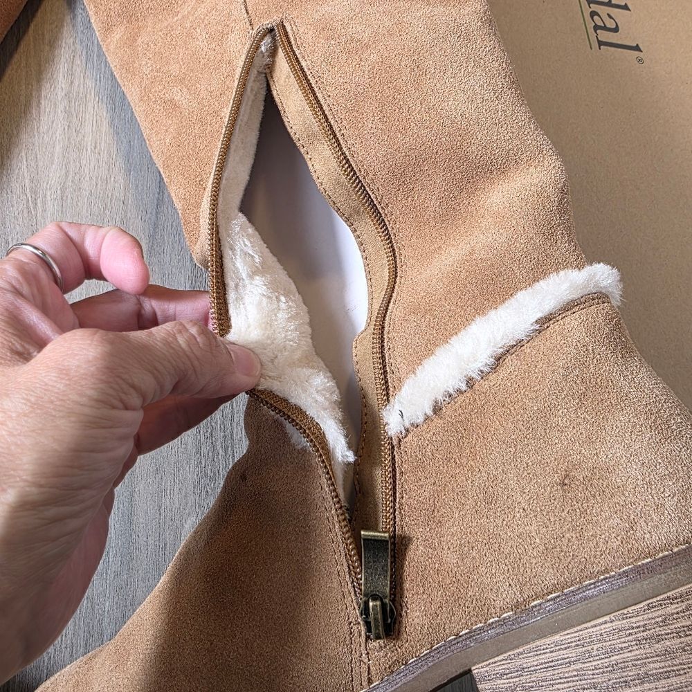 Bjorndal Allison Camel Tan Suede Knee-High Boots Size 11 - Picture 15 of 17